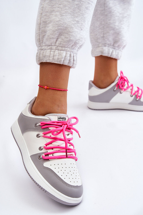 Dámské klasické dvoušněrovací tenisky bílo-šedé Jella