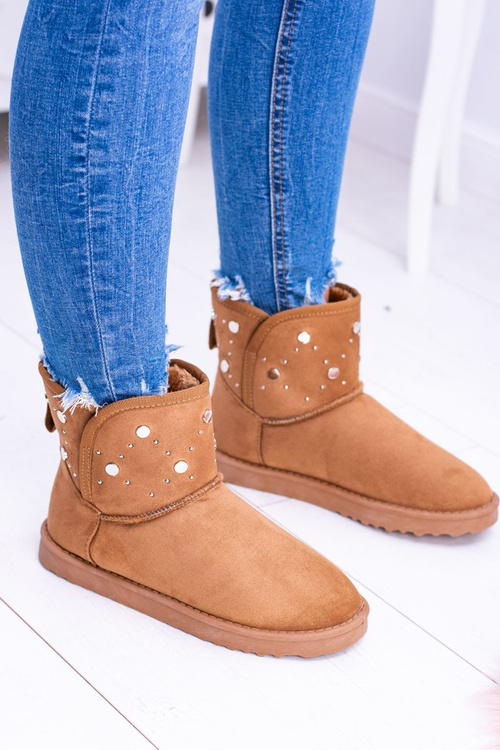 Ženské izolované topánky Snow Boots Suede Camel Biggy