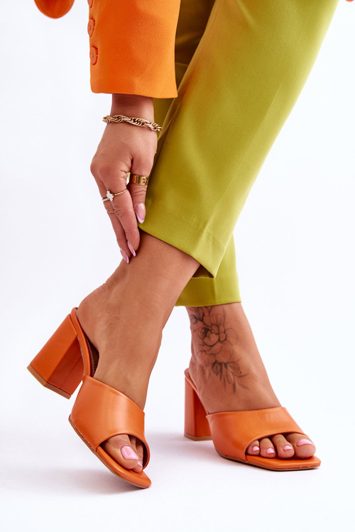 Dámska kožená klasika Loara Orange Flip Flops