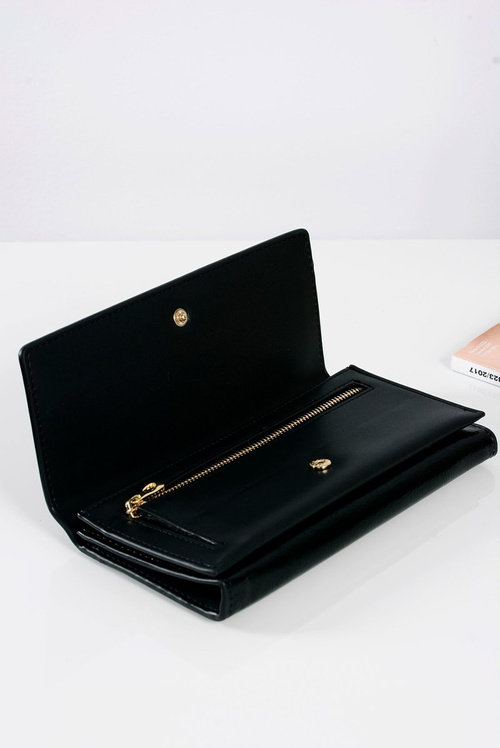 Duży Damski Czarny Portfel Do Ręki