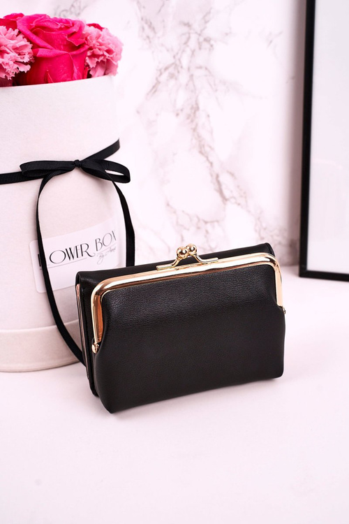 Střední Dámská Peněženka Se Zapínáním Na Háček MILANO Černá