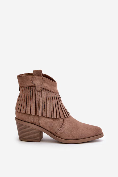 Dámské Kožené Boty Na Zip Eko Zamšové Hnědé S.Barski HY42-127