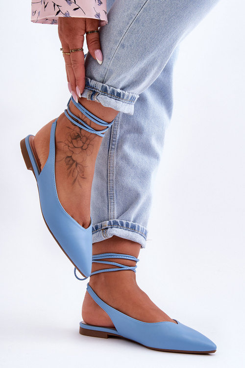 Dámska zviazaná modrá balerín Lilly Ann