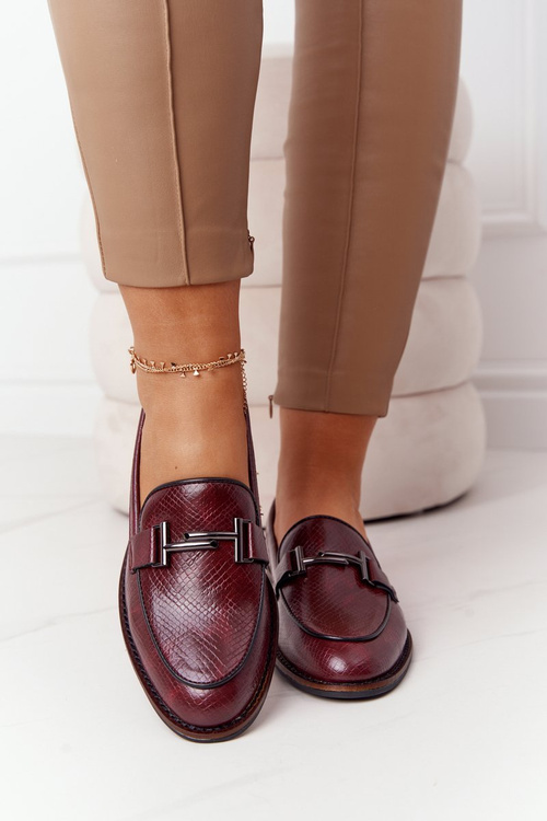 Dámské MokasínySergio Leone PB253 Burgundské