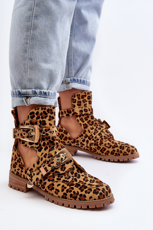 Lu Boo Suede topánky s rezačkou Leopard Leopard Cutter