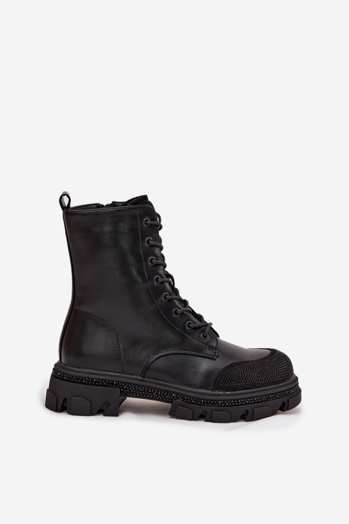 Dámské pracovní kotníky vyhřívané se zdobením S.Barski HY42-982 Černé