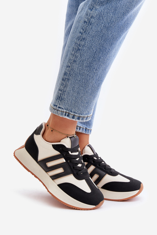 Tenisky Sportovní Boty Na Platformě Dámské Černé Thari