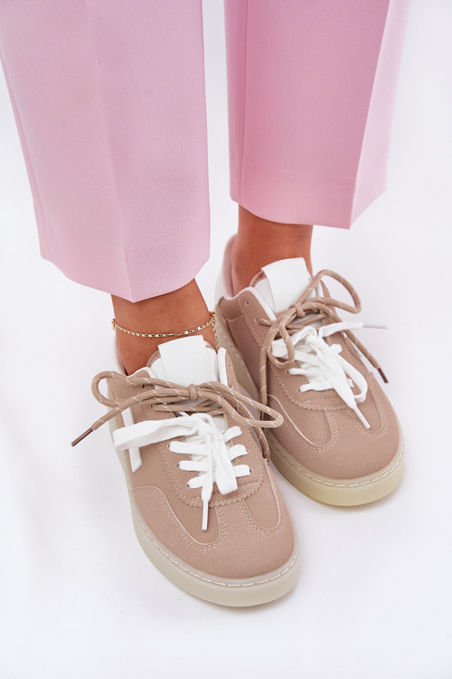 Nízke Dámske Športové Topánky Béžové Zelevelis