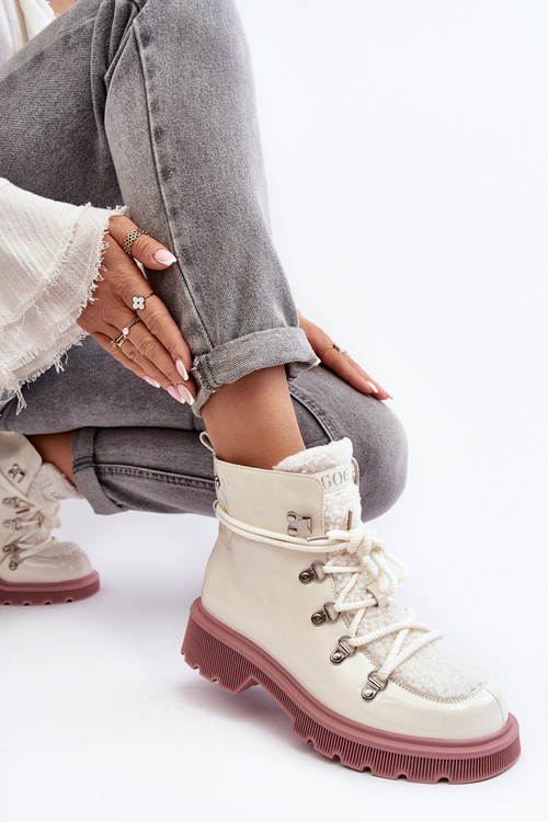 Chýbajúce kožené topánky, dámske topánky Goe MM2N4083 biele