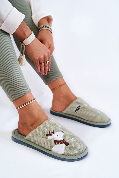 Dámska vianočná papie s Renifeerom Zielone Millio