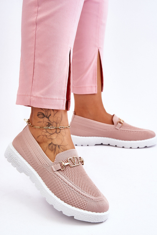 Dámské nazouvací tenisky se zdobením Růžové Alena