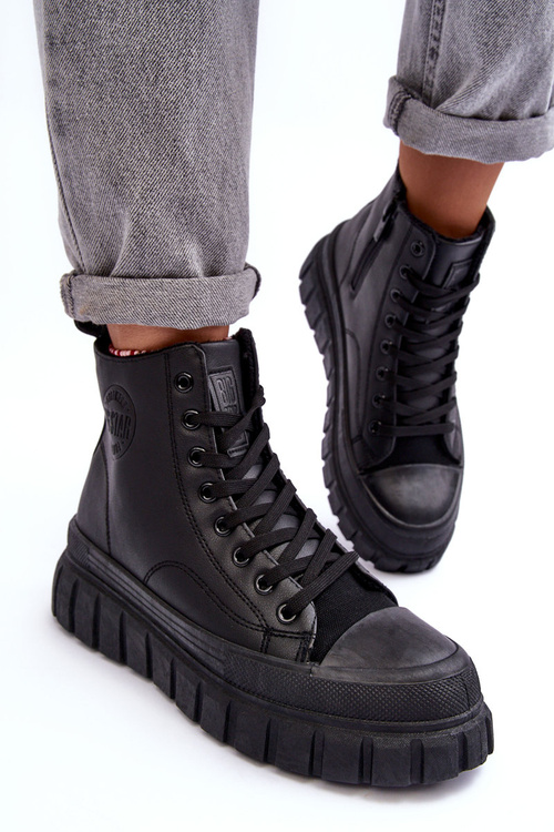 Ocieplane Kožené Boty Na Zip Big Star MM274625 Černé