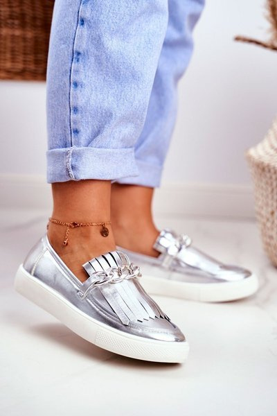 Dámske tenisky vkĺzli na Moccasins Lu Boo Mirror s okrajmi nefrette