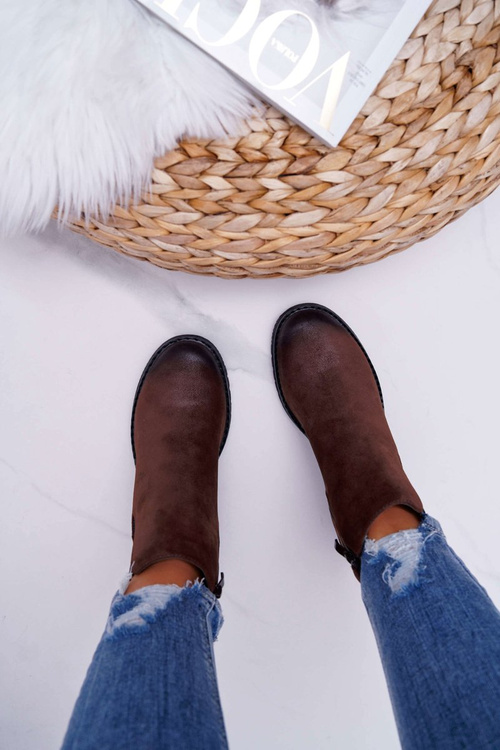 Dámské Kotníkové Boty Na Podpatku Sergio Leone hnědé BT702