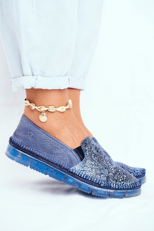 Women's Polobotky Maciejka Slip-on Kožené Tmavě modré 03512-45