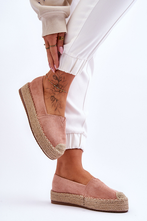 Espadrilles na platforme Straw Pink Highway Platform