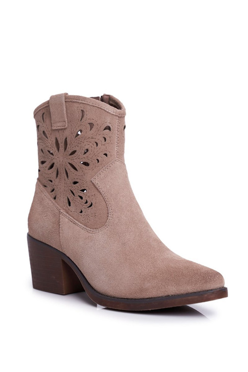 Dámske kožené topánky Bege Barski 12622