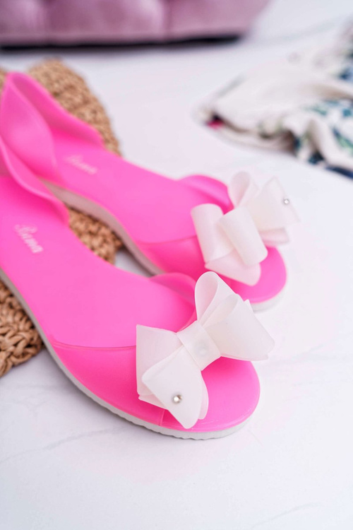 Gumové Baleríny Meliski růžové s mašlí Candy