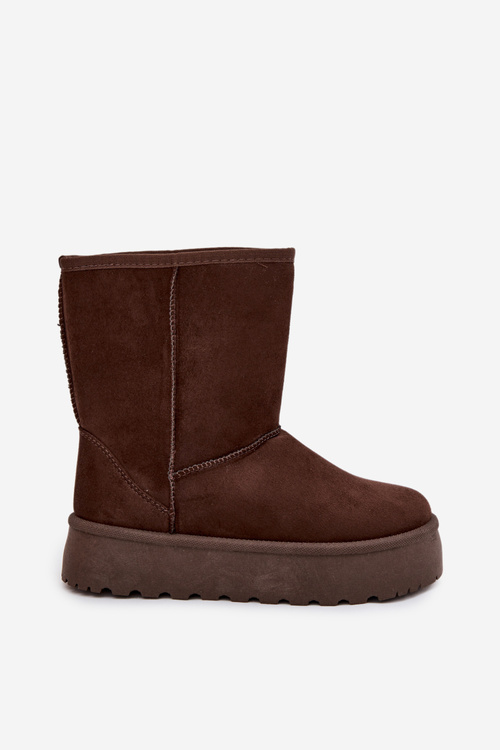 Dámské Sněhule Zateplené Kožíškem Čokoládové Abrams