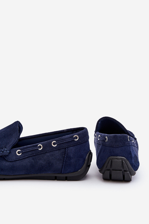 Mužské semišové nákladní mokasíny tmavě modré Rayan