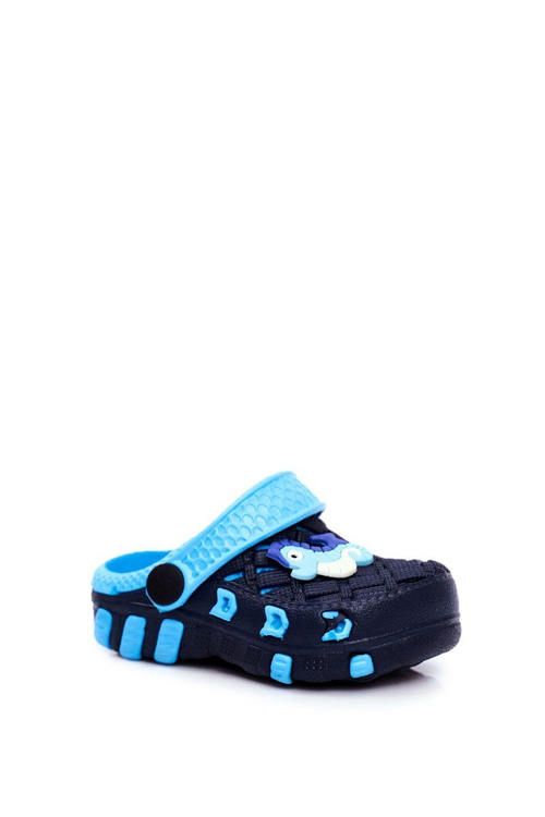 Detské žabky Navy modré motokáry morský kôň