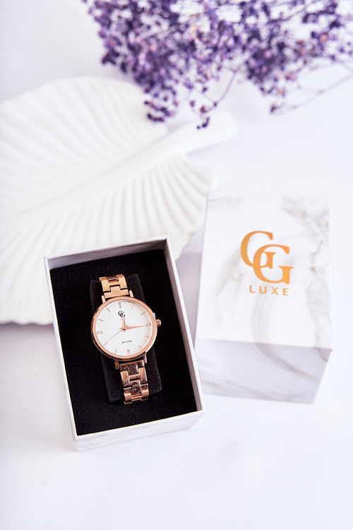 Dámsky GG Luxe Watch Pink Gold so zirkónmi