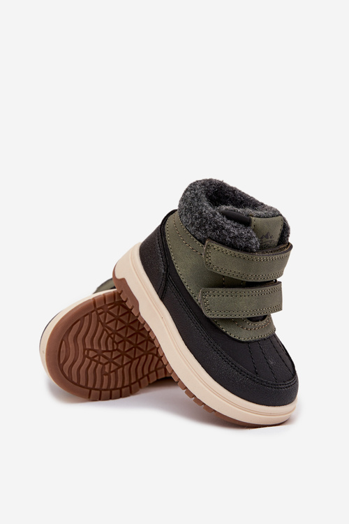 Detské Zimné Topánky Snežníky na suchý zips Zeleno-Čierne Darlene