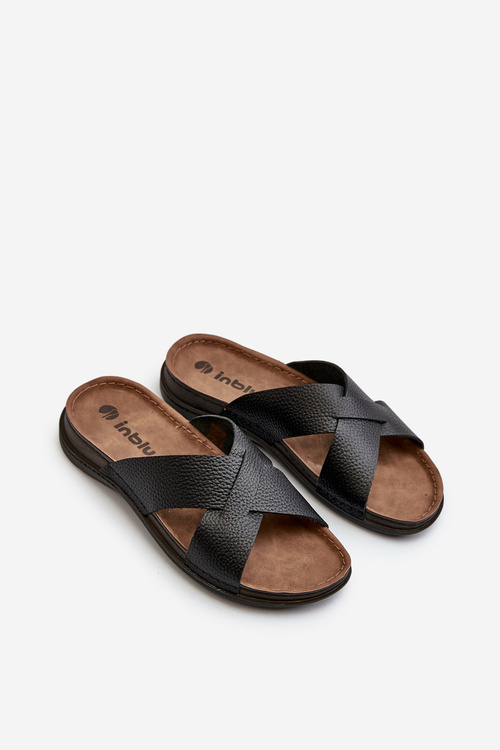 Lehké pohodlné pánské sandály s přezkami Inblu MT000016 černé