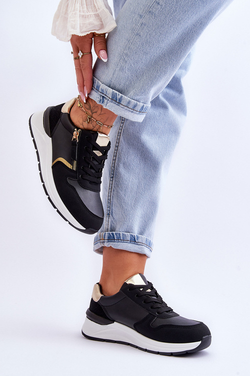 Dámske športové topánky s čiernym zipsom Larisa