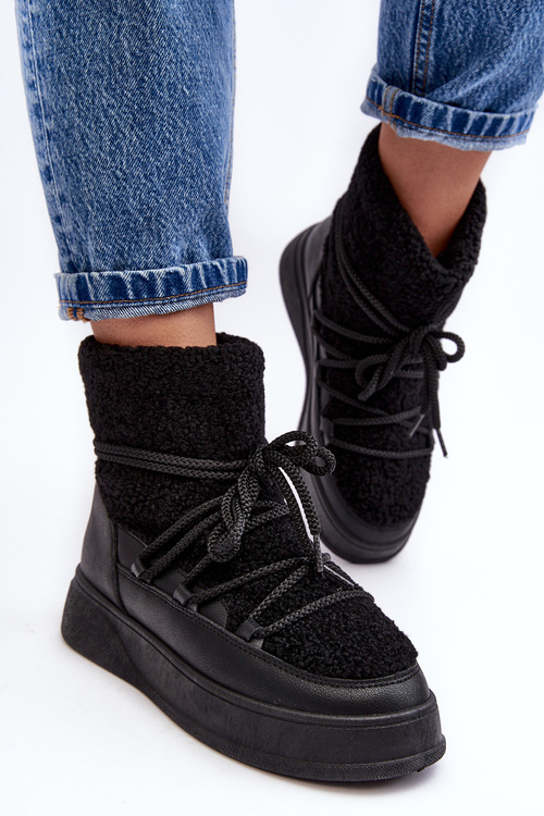 Dámské sněhule na platformě černé Ahatissa