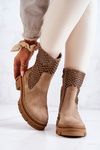 Kožené boty Workers Nicole Světle hnědé 2711