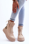 Dámske semišové topánky na platforme Light Beige Rafter