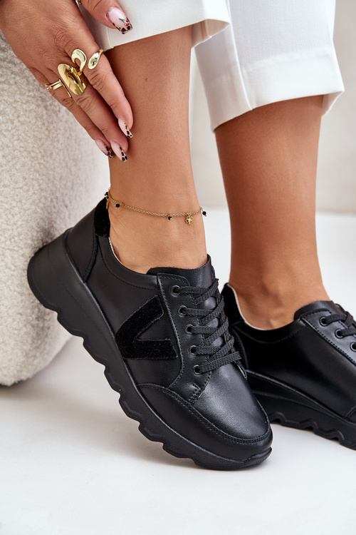 Dámské Kožené Sportovní Boty Vinceza 7918 Černé