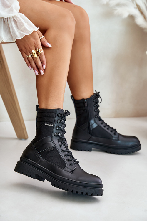 Kožené Čižmy Pánske Zateplené Big Star OO174164 Čierne