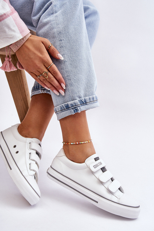 Klasické tenisky na suchý zip Big Star LL274A205 Bíle