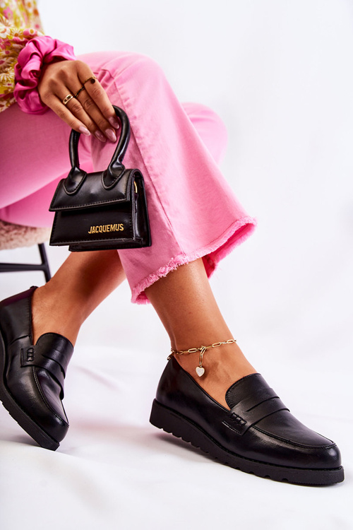 LA.FI Kožené mokasíry čierna Alannah