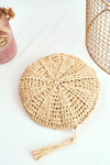 Boho béžová spletená kabelka