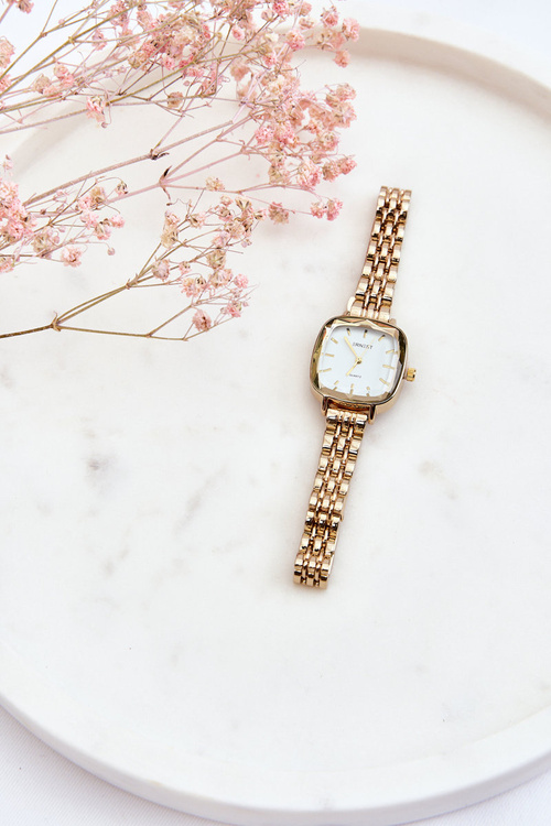 Módne hodinky s bielym Ernest Golden Shield