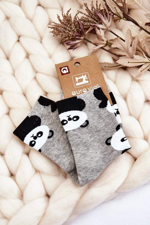Zábavné zvieracie ponožky dám Panda Grey Pattern