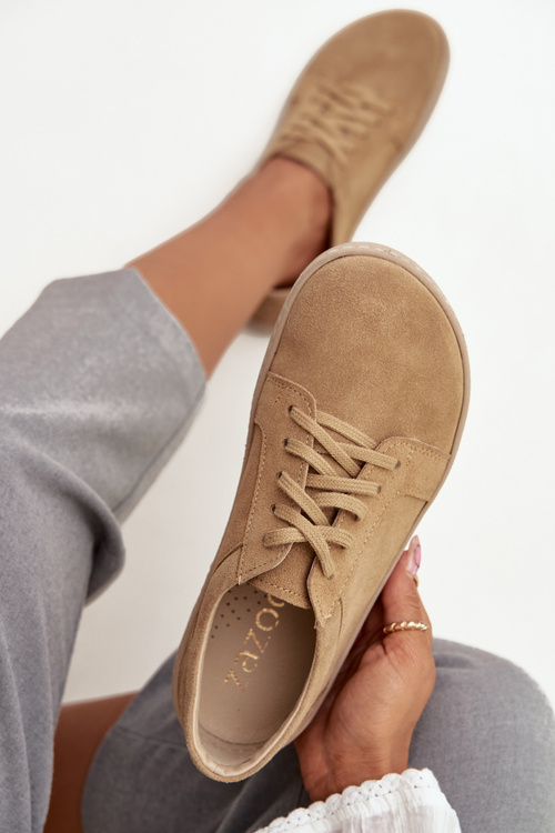 Barefoot typ tenisky z prírodného semišu Zazoo 314 béžové