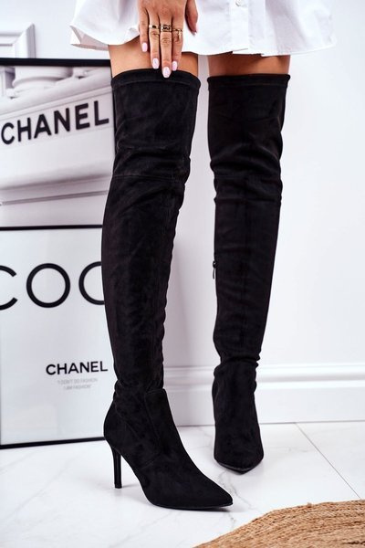 Ženské topánky na vysokých podpätkoch čierne huanto