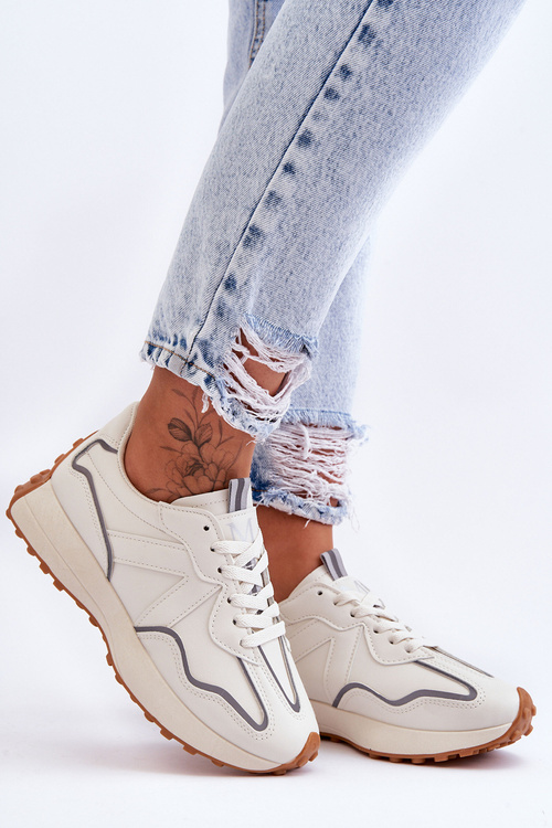 Dámska kožená športová topánka béžová fao