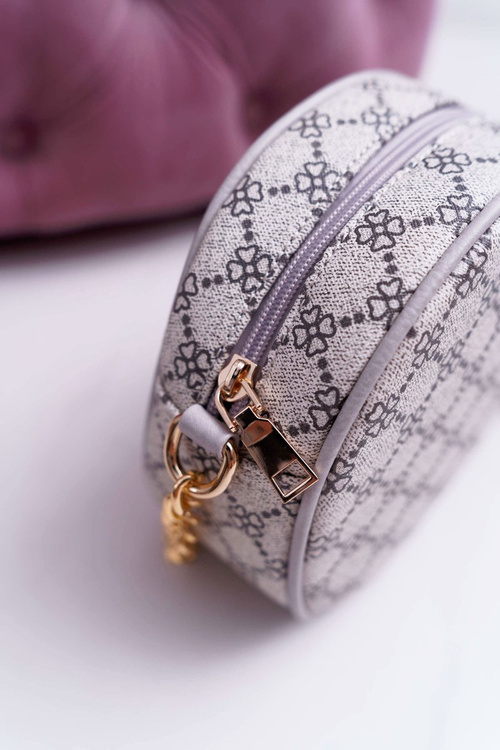 kabelka kulatá taška béžovo-šedá