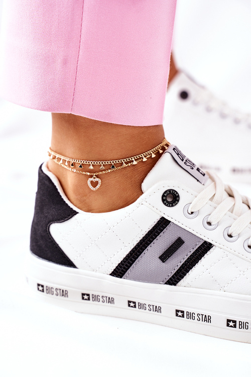 Kožené tenisky na bielej platforme Big Star II274071