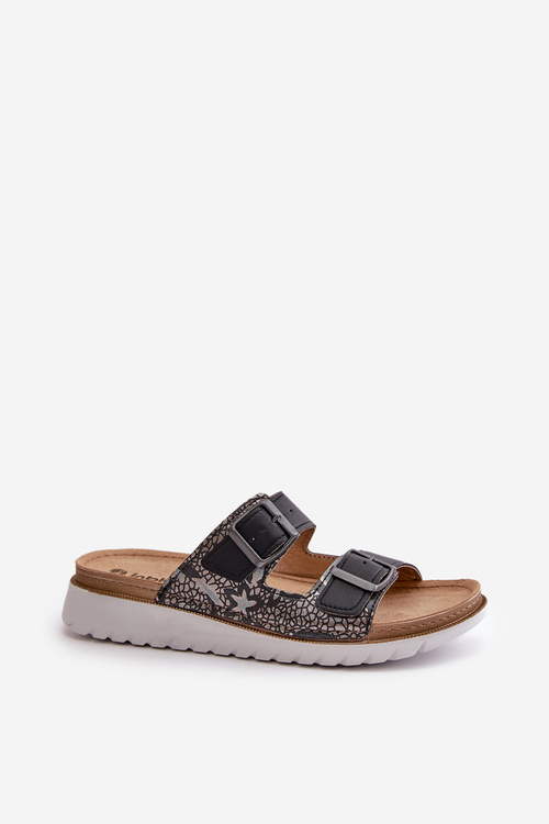 Dámské Pohodlné Pantofle S Přezkami Černé Inblu CN000033