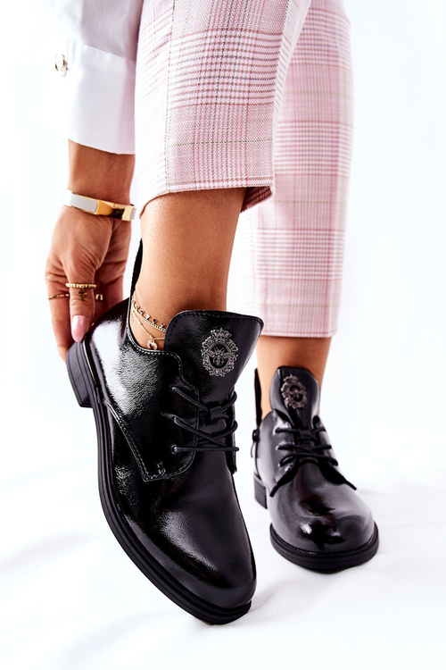 Lakované Polobotky Sergio Leone Izolované PB262 Černé