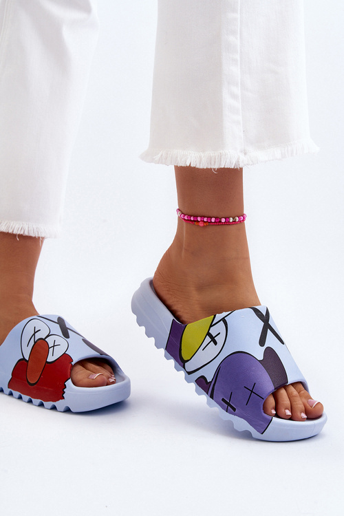 Gumové žabky s potiskem modré Monsters