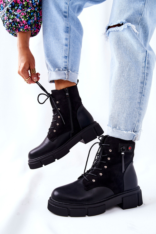 Kožené Vázané Pracovní Boty Black Your Way!