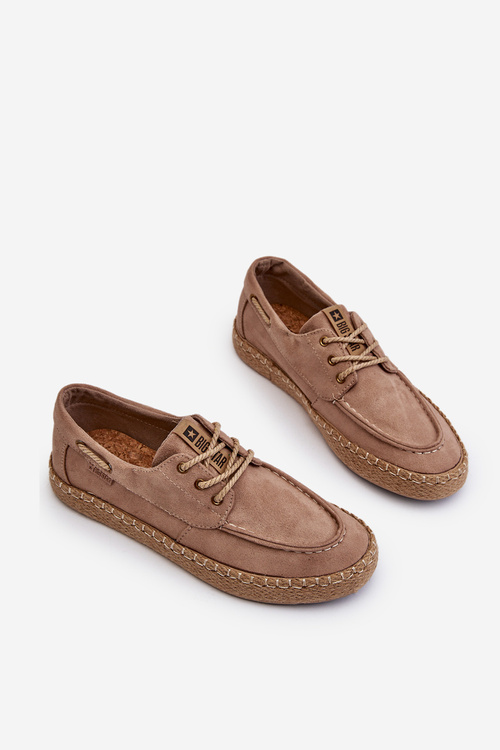 Pánske šnurovacie espadrily Big Star NN174054 béžové