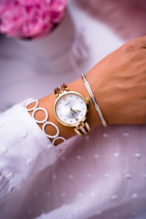 Dámske hodinky Ernest Zirconia Golden Alendi